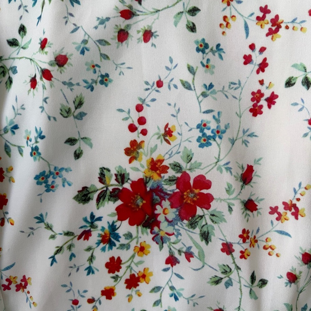 NWT Parker Sz S White Spring Ditsy Floral Cold Shoulder Lined Mini Ruffle  Dress - Picture 8 of 10